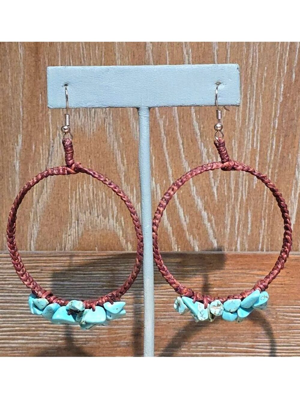 Turquoise Howlite Hoop Earrings